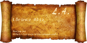 Lőrincz Aliz névjegykártya